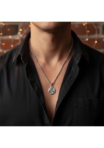 Minimal Orak Çekiç Gümüş Kaplama Kolye Ucu