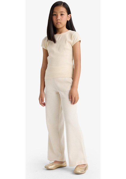 Kız Çocuk Wide Leg Waffle Cepli Geniş Paça Pantolon E8293A825AU