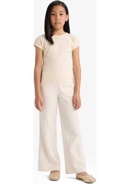 Kız Çocuk Wide Leg Waffle Cepli Geniş Paça Pantolon E8293A825AU