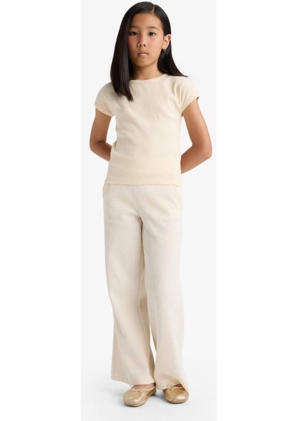 Kız Çocuk Wide Leg Waffle Cepli Geniş Paça Pantolon E8293A825AU