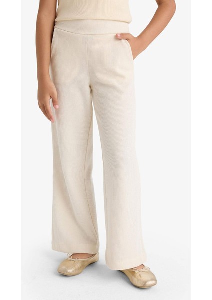 Kız Çocuk Wide Leg Waffle Cepli Geniş Paça Pantolon E8293A825AU