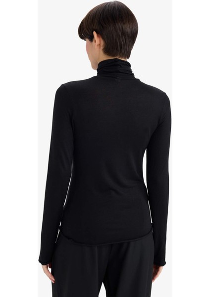 Modal Kaşmir Yumuşak Dokulu Balıkçı Yaka Uzun Kollu Üst-Fall in Love