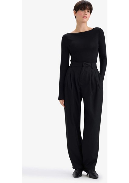 Modal Kaşmir Yumuşak Dokulu Kayık Yaka Uzun Kollu Üst-Fall in Love