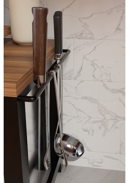 Çok Amaçlı Mikrodalga Fırın Üstü Raf,tepsi ve Kesme Tahtası Bölmeli,bıçak,maşa Askılı,metal Gövdeli Mutfak Rafı indirimleri