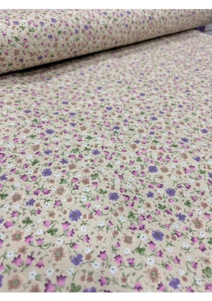 %100 Pamuk Poplin Kumaş – 170 cm En – Çiçek Desenli