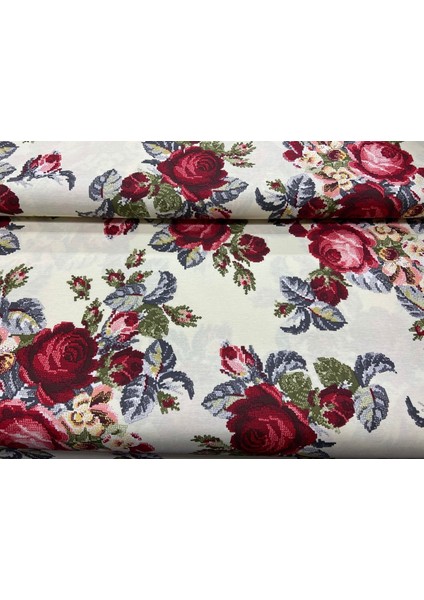 Desenli Duck Keten Kumaş