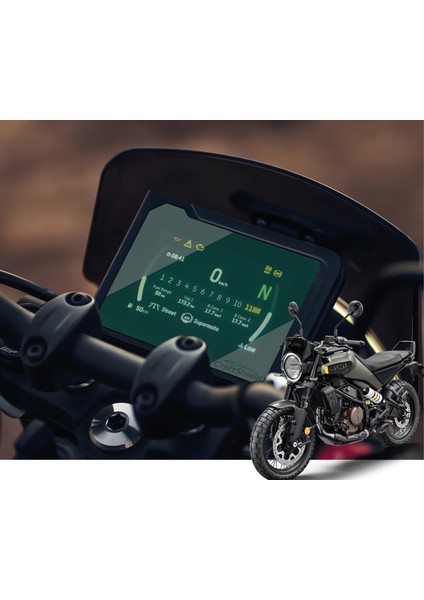 Husqvarna Svartpilen / Vitpilen 401 (2024-2025) Uyumlu 5" Tft 9h Nano Ekran ve Ppf Far Koruyucu Set