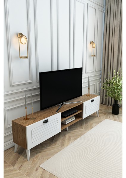 Country Model 150 cm TV Ünitesi – MDF Membran Kapak Modern TV Sehpası |Çam Renk Televizyon Konsolu modelleri