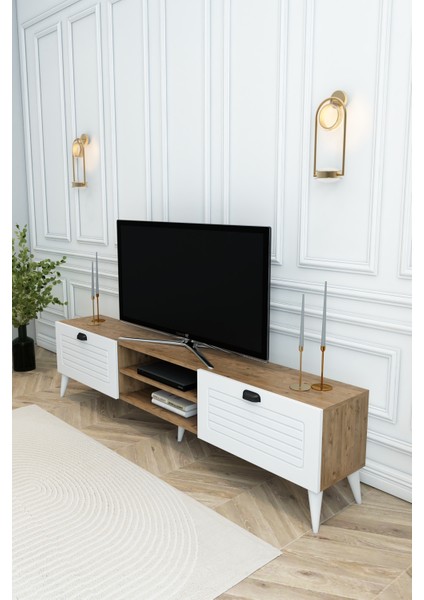 Country Model 150 cm TV Ünitesi – MDF Membran Kapak Modern TV Sehpası |Çam Renk Televizyon Konsolu fırsatları
