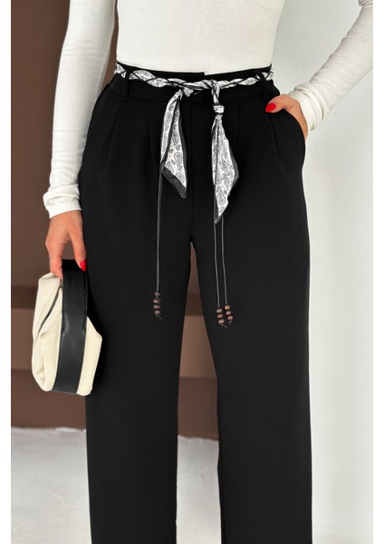 Kadın Fular Kemerli Bol Paça Pantolon – Statement Flow fiyatları