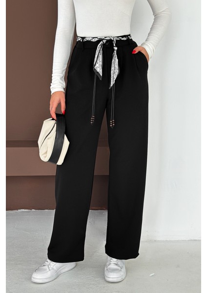 Kadın Fular Kemerli Bol Paça Pantolon – Statement Flow modelleri