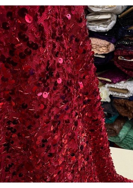 Pullu Payet Kumaş (Tül Üzerine Pul ve Boncuk Görünümlü ) modelleri