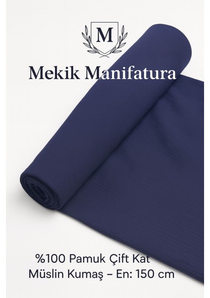 %100 Pamuk Çift Kat Müslin Kumaş – En 150 cm – Dekoratif ve Giysi Kumaşı