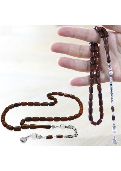 925 Ayar Gümüş Kral Zincir Püsküllü Kapsül Kesim Cilalı Exclusive Renk Kuka Tesbih fiyatları