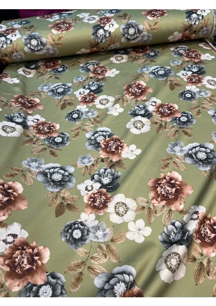 Desenli Kobe Saten Kumaş