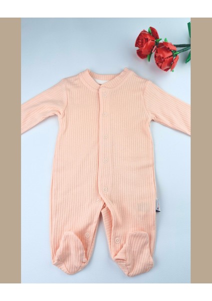 Asliva Bebek Somon Fitilli Tulum ve Geyik Nakışlı Peluş Yelek Takım 2'li Set