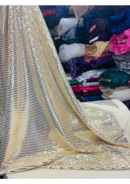 Likralı Pullu Kumaş