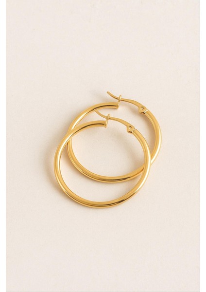 Halka Lüks Çelik Küpe 3 cm