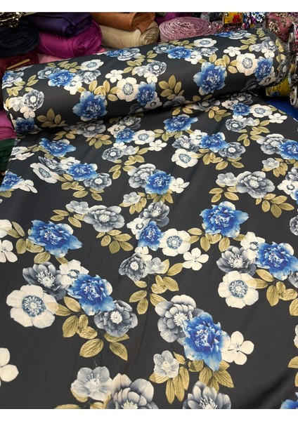 Desenli Kobe Saten Kumaş