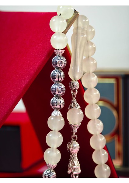 Kedi Gözü Tesbih Kişiye Özel Isimli Gece Parlayan Model Hediyelik Tesbih Küre Kesim