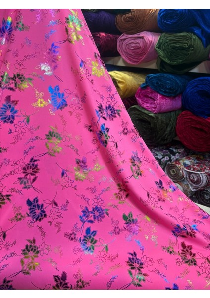 Multi Clour Likralı Yaldızlı Kumaş