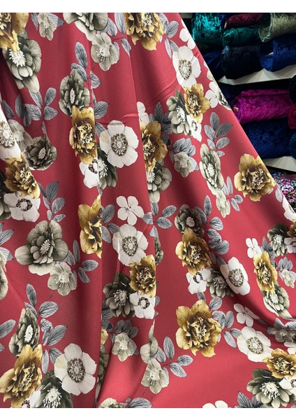 Desenli Kobe Saten Kumaş