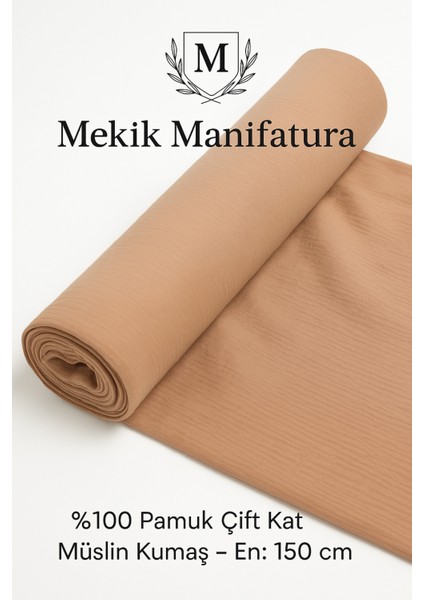 %100 Pamuk Çift Kat Müslin Kumaş – En 150 cm – Dekoratif ve Giysi Kumaşı