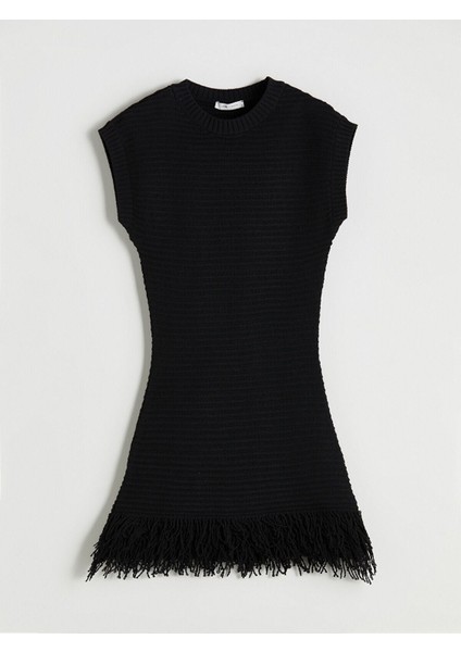 Lcw Yeni Sezon Artı Yeni Sezon Bisiklet Yaka Mini Triko Elbise indirimleri