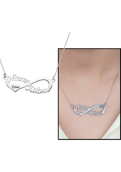 Isme Özel Yazılı 925 Ayar Gümüş Sonsuzluk Kolye fiyatları