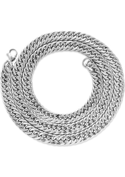Gümüş Renk Çelik Erkek Gurmet Zincir Kolye