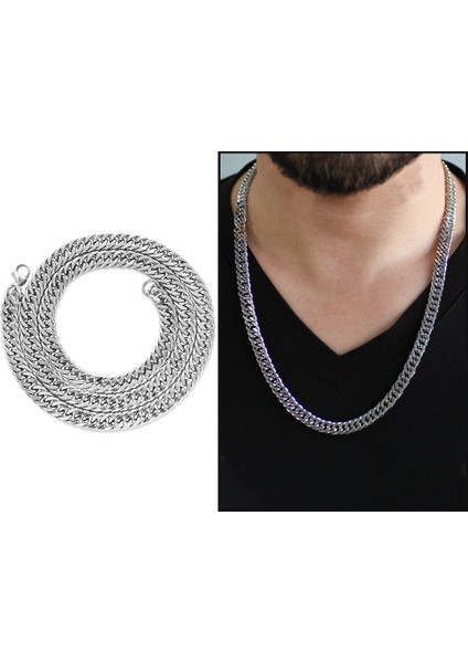 Gümüş Renk Çelik Erkek Gurmet Zincir Kolye fiyatları