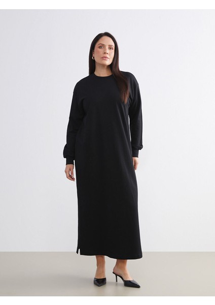 Lcw Yeni Sezon Cey Yeni Sezon Büyük Beden Bisiklet Yaka Sweatshirt Elbise fiyatları