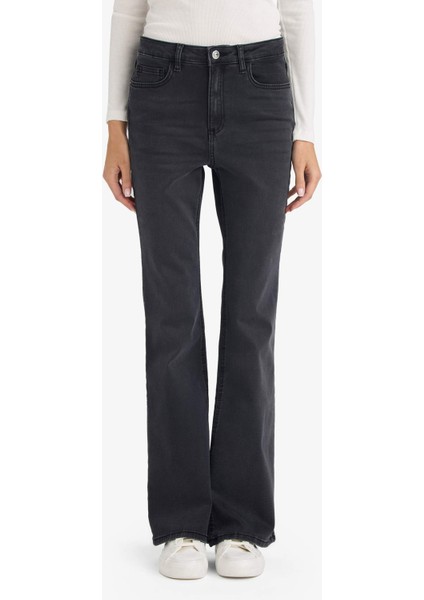 Mia Flare Fit Normal Bel Uzun Jean Pantolon