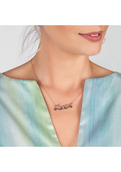 Isme Özel Yazılı Rose Renk 925 Ayar Gümüş Bayan Kolye fırsatları