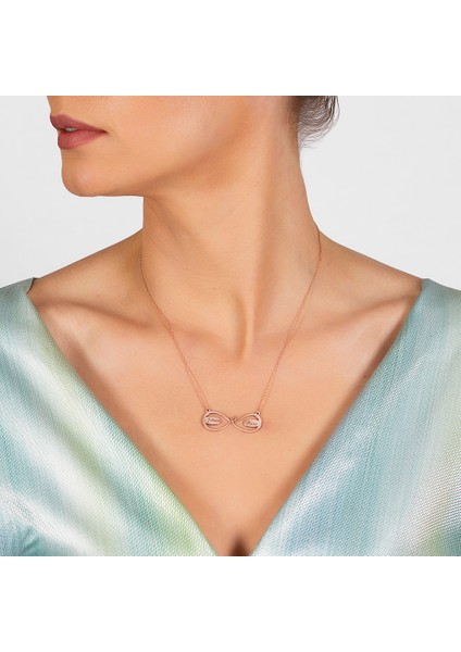 Isme Özel Yazılı Rose Renk 925 Ayar Gümüş Aşk Sonsuzluk Kolye fırsatları