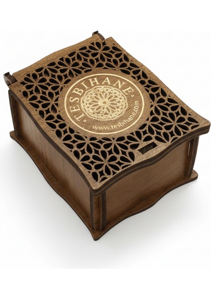 Hediye Notu Yazılı Kahverengi Ahşap Kolye Küpe Bileklik Set Takı Kutusu - M2