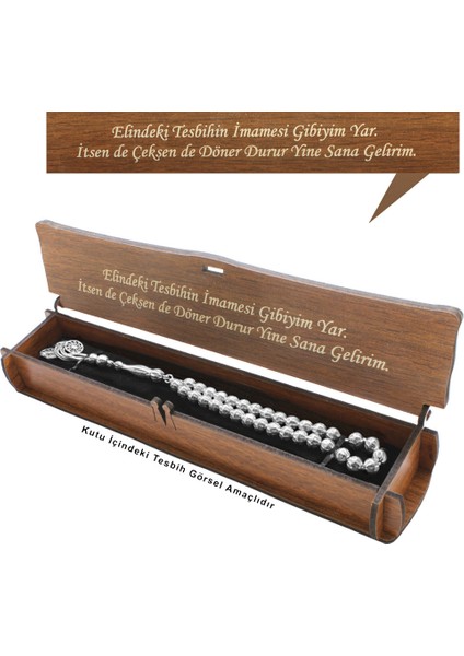 Özel Mesaj Yazılı Kahverengi Ahşap Elegance Hediye Tesbih Kutusu - M6 fiyatları