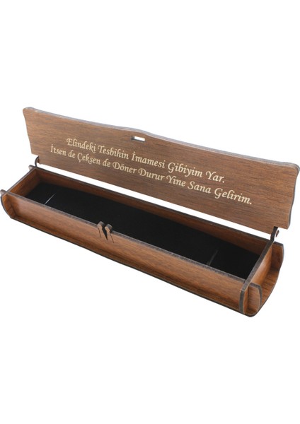 Özel Mesaj Yazılı Kahverengi Ahşap Elegance Hediye Tesbih Kutusu - M6 indirimleri