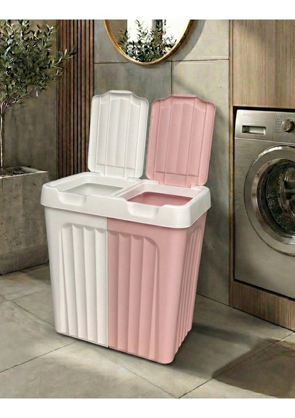 Çift Bölmeli Kirli Çamaşır Sepeti 80 Lt. modelleri