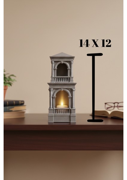 Saray Temalı Kule Mumluk Dekoratif Biblo LED Işıklı Ev Ofis Aksesuarı Hediyelik fiyatları