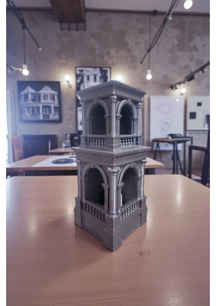 Saray Temalı Kule Mumluk Dekoratif Biblo LED Işıklı Ev Ofis Aksesuarı Hediyelik indirimleri