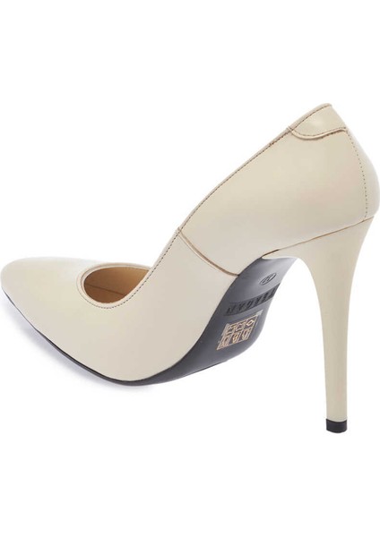 Krem Hakiki Deri Kadın Stiletto - K24I1AY67482-A68 indirimleri