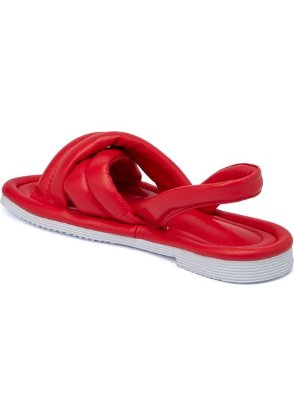 Kırmızı Hakiki Deri Kadın Sandalet - K24Y1SN67414-A30