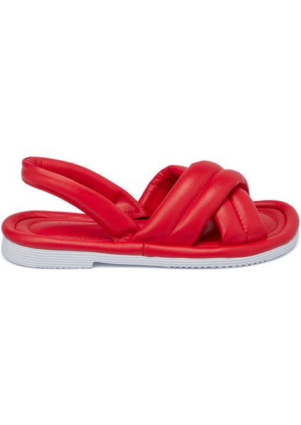 Kırmızı Hakiki Deri Kadın Sandalet - K24Y1SN67414-A30