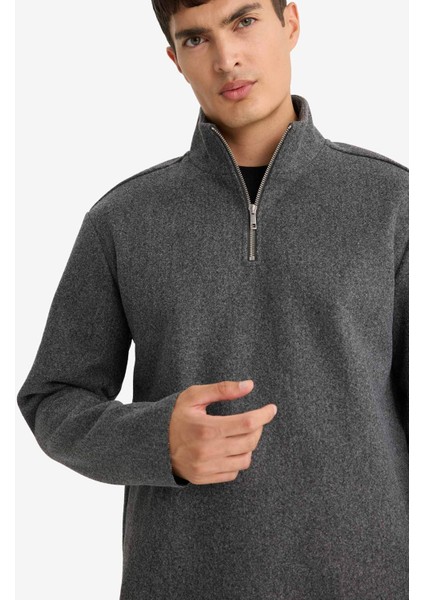 Regular Fit Yarım Fermuarlı Sweatshirt E9626AX25AU