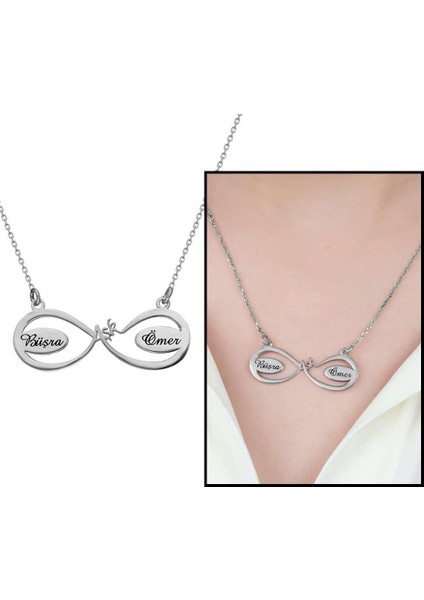 Isme Özel Yazılı 925 Ayar Gümüş Aşk Sonsuzluk Kolye fiyatları