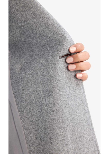 Regular Fit Düğmeli Kaşe Uzun Kaban F1213AX25WN