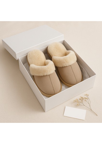 Nice For You Premium Kadın Kürklü Peluş Ev Terliği Cozy Kalın Tabanlı Yün Astarlı Kışlık modelleri