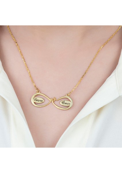 Isme Özel Yazılı Altın Renk 925 Ayar Gümüş Aşk Sonsuzluk Kolye modelleri