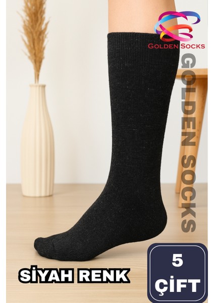 5 Çift Kışlık Erkek Termal Etkili Siyah Yün Çorap, Dikişsiz Erkek Çorap modelleri